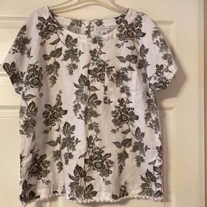 Liz Claiborne Linen/Cotton Printed Top